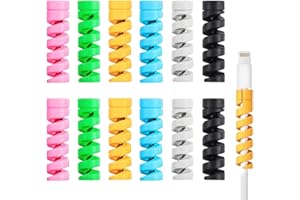 EIHI 12 Piezas Protectores de Cable de Cargador para Cargador Tipo C, Cargador Lightning, Todos los teléfonos móviles, Cables de Carga, Cable de ratón, Cable USB, 6 Color
