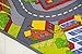 Kids Road Map Playmat Rug City - Children's Play Village Mat Town Roads Cars, Size 100x160 cm (3'3"x5'3")