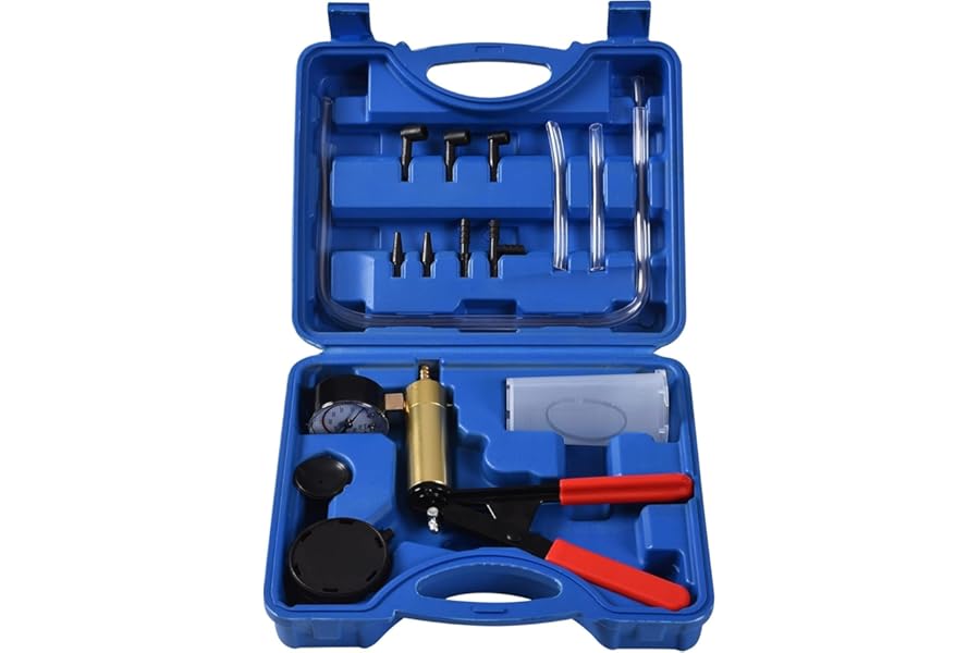 DHA Brake Bleeding Kit Hand Held Vacuum Pump Pressure Tester, Brake Fluid Bleeder Kit for Car Motorcycle One Man
