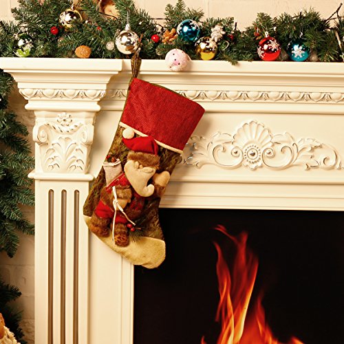 3D Vif Rétro Personnalisé Chaussettes de Noël Décoration de la Maison Arbre de Noël Cheminée Suspension Nouvel
