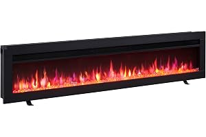 BALDERIA Agnes 60 tum elkamin 3-i-1, stående, vägg eller inbyggd, svart | 3D-flameffekt, elvärme 1800 W, fjärrkontroll, startstyrning, timer och termostat