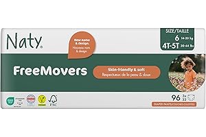 ‎NATY Eco by Naty Pieluchomajtki - Hipoalergiczne i wolne od chemikaliów, bardzo chłonne i przyjazne dla środowiska pieluchomajtki dla chłopców i dziewczynek (rozmiar 6, 96 sztuk)