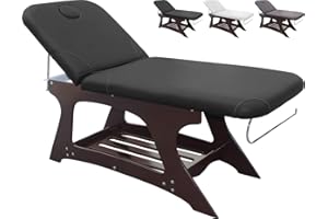 Polironeshop VIRTUS Lettino fisso in legno per massaggi centro estetico estetista (Nero)