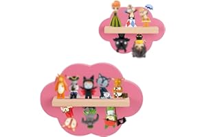 OPERMAXER Tonie Regal Wolke für 12-16 Figuren, 2er Set TonieRegal für Toniebox & Tonies Hörfiguren, Jungen und Mädchen | Perfekte Figuren Aufbewahrung im Kinderzimmer (Rosa)