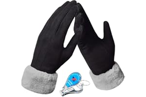 LassZone Womens Winter Warm Touch Screen Gloves Fleece Lined Windproof Soft Suede Mittens for Dressing Driving Running Skiing Cycling Camping etc