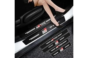 TEMSEG protectores de parachoques de puerta de coche Protector de umbral de puerta de coche de fibra de carbono GR Sport para HV YARiS RZ RC RS C-HR Corolla Harrier, pegatinas traseras para maletero ( Color