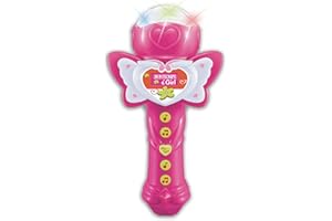 Bontempi | StarMic Karaoke - Microfono con Effetti Luminosi per Esibizioni da Vera Star, Rosa Farfalla, 95x175x57 mm