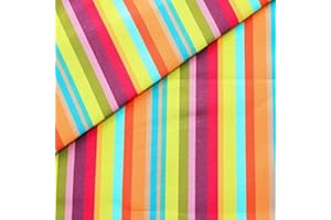 UNBEKANNT Stoff Kontor Liegestuhl Outdoorstoff Meterware Breite 45 cm Streifen Mix Multicolor