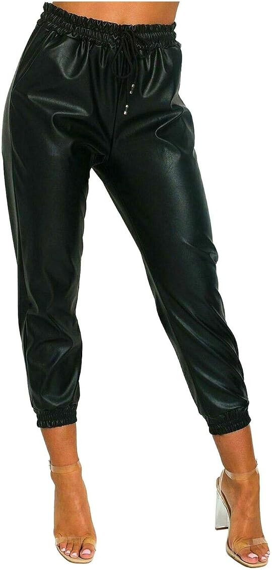 Womens Ladies Faux Leather High Waist 