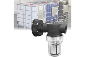 SHUNFAJI Robinet Raccord Cuve 1000 L, Articulation de Tuyau de Jardin pour Collecteurs d'eau de Pluie avec Fonction de Filtre,S60x6 Adaptateur De Réservoir d'eau IBC (3/4'' Fil intérieur)