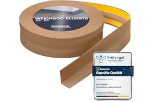 HOLZBRINK Weichsockelleiste selbstklebend PVC 32x23mm, 5 m | Küchenleiste Arbeitsplatte | Abschlussleiste selbstklebend für Badezimmer | Farbe: Eiche Hell