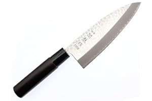 SEKI RIU SekiRyu Couteau Japonais Deba Martelée Lame 15 cm Couteaux de Cuisine Fabriqué au Japon