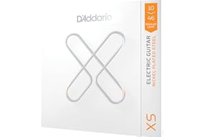 D'Addario Guitar Strings - XS Coated Electric Guitar Strings - Extended Lifespan for 6 String Guitars - XSE1046 - Regular Light, 10-46 - 1 Set