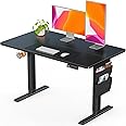 ErGear Standing Desk 120x60cm, Supports Up to 80KG Height Adjustable Electric Standing Desk with Storage Bag,Sit Stand Adjustable Desk with Backpack Hook and Memory Smart Pannel for Home Office