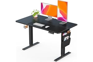 ErGear Biurko do pracy na stojąco 120x60cm, wytrzymuje do 80KG, biurko z elektryczną regulacją wysokości z torbą do przechowywania, regulowane biurko do siedzenia i stania z haczykiem na plecak i