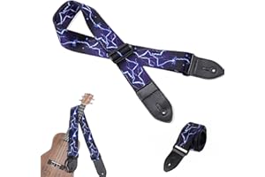 WHYCNJL 1 Stück Gitarrengurt, Basicon Verstellbarer Gitarren-Gurt Gitarrenband Guitar Strap für E-Gitarre Akustikgitarre Bass, Länge: 80cm - 138cm，Breite: 5cm