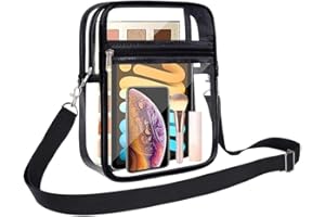 YingStar Women Clear Crossbody Bag Small Transparent Shoulder Bag See Through Stadium Approved Bag Waterproof Sling Side Bag Clear Concert Travel Festival Sports Events Bag Unisex Cross Body Handbags