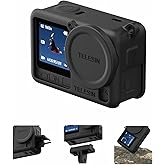 TELESIN DJI Osmo Action 6 i&ccedil;in silikon koruyucu kılıf, objektif kapaklı ve kordonlu, darbeye dayanıklı, &ccedil;izilmez, yıkanabilir
