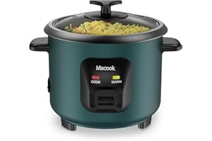 ‎MACOOK Macook Reiskocher（0,6 Liter, 3 Tassen) 300W - Reiskocher Klein für 1 bis 6 Personen, Antihaftbeschichtung, automatische Warmhaltefunktion, Anti-Trockenbrenner-Funktion.