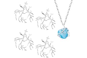 BOXOB 4uds Espacios en Blanco con Forma de Rama y Garras Metal para Colgantes, Engarces y Bandejas para Hacer Joyas (Plata)