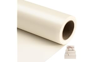 NESCCI Off White Matte Wrapping Paper,Solid Color Pearly-Lustre Paper,Gift Wrapping Paper,Perfect for Wedding, Valentine's Day,Birthday, Christmas,Baby Shower,DIY Bouquet (17 Inches X 32.8 Feet)