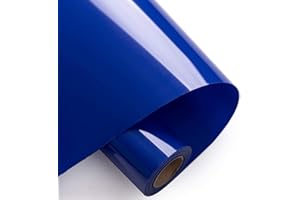 Foeska Heat Transfer Vinyl Bundle 12" x 5' Feet Rolls,HTV for Silhouette Cameo Easy to Cut & Weed, DIY Heat Press Design for T-Shirt, Clothes, Hats and Other Textiles Blue