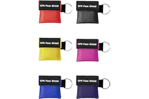 SHPUJUN 6 Pezzi Barriera Respiratoria, Mini Ambu Bag Portachiavi, Protezione Respiratoria Bocca a Bocca, Portachiavi con Valvola di Controllo, Rianimazione, Panno di Ventilazione, Sacchetti Respiratori Home