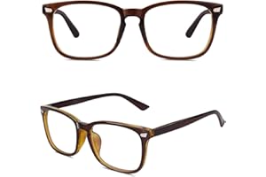 GQUEEN Hornbrille Brille Ohne Stärke Fake Brille Nerdbrille Damen Herren UV400,PE2