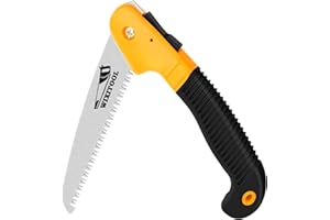 WIXITOOL Folding Hand Saw, Pruning Saws for Trimming Gardening Camping Hiking PVC Bone Cutting Wood, Portable Survival Foldable Jab with Rugged Blade(7") Ergonomic Non-Slip Handle Security Lock Yellow