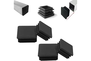 Zaky 4 tapones de láminas para tubos cuadrados, 100 x 100 mm, color negro, tapones cuadrados para tubo cuadrado