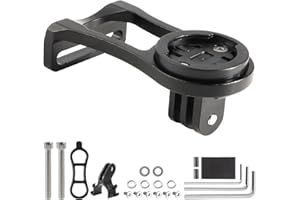 GUOBINZH Alu Supporto Manubrio Bici per Garmin Edge 530 540 520 510 500 200 130 25 20 840 830 820 810 800 1000 1030 1040 Plus Explore 2 Computer GPS con Supporto Bicicletta Luce e Fotocamera Adattatore - Nero