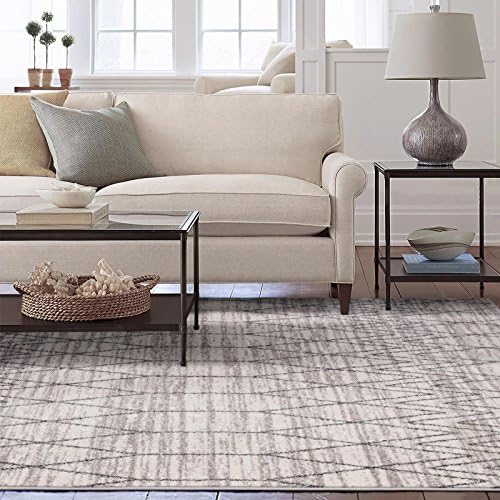 Taleta Helsinki Collection 8mm Pile Height Polypropylene Geometric Morrocan Area Rug for Living Room,Beige,160cmx230cm