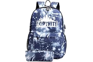 Yueunishi Luminous Backpack Anti-Theft with USB Port, Boys Girls Men Women Backpack Pencil Bag School Travel Outdoors