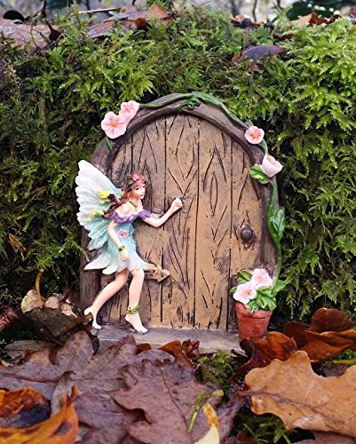 Set of 2 Sparkle Fairy Door Garden Home Ornament - 2