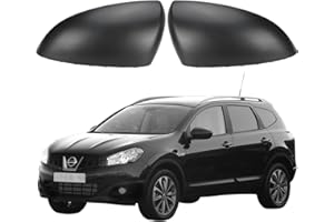 CONBLOM Auto Spiegelkappen, Ersatz für Nissan Qashqai 2007–2014 strukturierte schwarze Außenspiegelabdeckungen, 1 Paar links und rechts