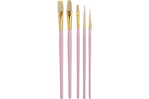 KitchenCraft Sweetly Does It - Pinceaux pour Décoration de Gâteaux, Rose, Lot de 5