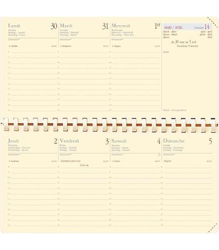 Recharge Agenda Semainier Omniplan Brepols 2026 - Présentation Italienne 9x16 Cm - 1 Semaine/2 Pages - Grille 8h-20h