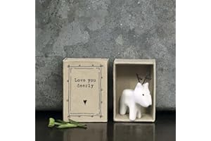 East of India Porcelain Matchbox Little Reindeer, Love You Words, Family Keepsake Gift, Porcelain Keepsake, Small