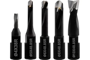 HOPSON TOOLS Fresa per Domino DF500 Set 5 Pezzi, D=4/5/6/8/10mm, compatibile con Domino Joiner DF500, utensile professionale per Incastri di Precisione nel Legno