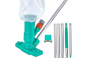 LATERN Pool Vacuum Cleaner, Portable Pool Maintenance Kit with Aluminum Pole, Vacuum Jet Underwater Cleaner, Mesh Bag - for Pool Pond Fountain to Clean Leaves Dirt Sand Silt