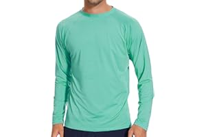 Arcweg Rashguard Men Long Sleeves Diving UV Protection UPF 50+ Elastic Rash Vest Loose Fit Top Swimming Quick Drying Surfing Pool T-Shirt Sports Top Rashie