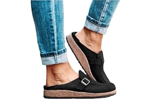 ZEDARO Sandalias Planas para Mujer Zuecos de Verano Zapatilla Plana de Gamuza Punta Redonda Sin Respaldo Resbalón en los Zapatos Mocasines Cómodos Zapatos de Barco de Moda para Mujer con Punta Cerrada