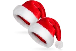 AUXHCYL Weihnachtsmütze, Plüsch Nikolausmütze Erwachsene mit Soft Liner Rote Santa Mütze Nikolaus Weihnachtsmann Mütze für Herren Damen Kinder Perfekt für Weihnachtsfeiern