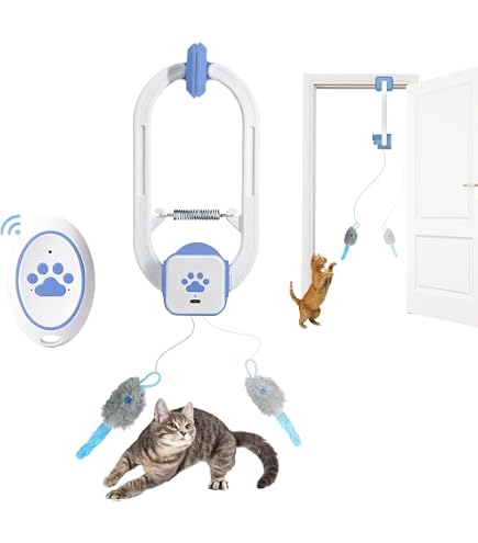 Interaktives Elektrisches Katzenlaufband-Spielzeug – Mit Fernbedienung, 4 Geschwindigkeiten (1500–3000 U/min), Vogelgeräuschen & 6 Federn – Für Wohnungskatzen