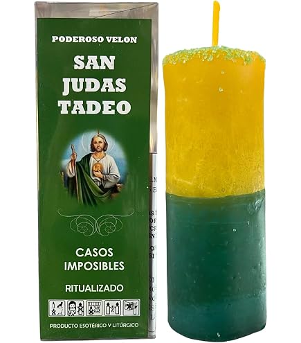 Oracion A San Judas Tadeo Velón San Judas Tadeo - Verde, Para Peticiones Difíciles Suerte Muerta