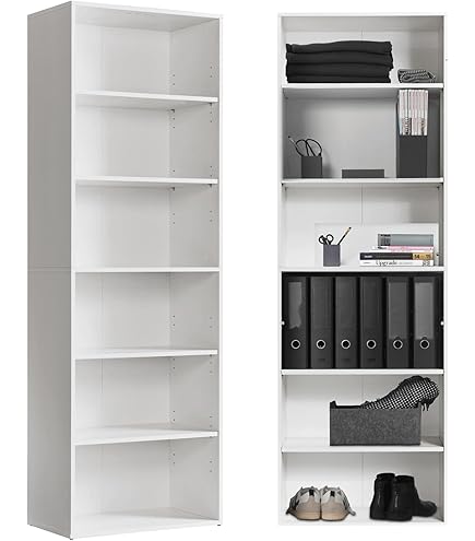 WINNIPEG - Boekenkast 5 planken - Wit - Vezelplaat - Leen Bakker