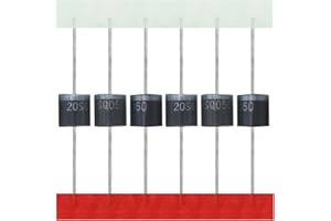 AUKENIEN 20 Piezas 20SQ050 Diodo Schottky 20A 50V Diodos Rectificadores Axiales 20 Amperio 50 Voltios R-6 para Protección Reflujo de Panel Solar