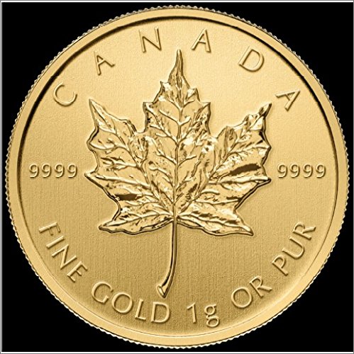 Preisvergleich Produktbild MapleGram TM Goldmünze 1g Maple Leaf Gold Royal Canadian Mint