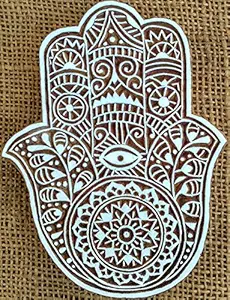 wooden block stamps Hand Carved Fabric Printing Block Wooden Craft Henna Block, Brown, 3 x 6