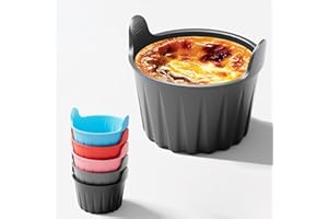 ULVBABI 5 Pcs Air Fryer Egg Poacher, Silicone Egg Poacher Cups for Microwave, Food Grade Egg Boiler and Poacher Pan Set | Versatile Baking Moulds for Poached Eggs, Souffle, Muffins (5 Pack)